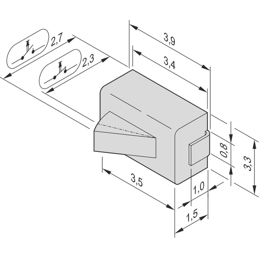 SCHROFF Mikroschalter, Schliesser, für AdvancedMC-Carrier (Compact- und Full-size-Module) - MIKROSCHALT.CARRIER NO 10STK