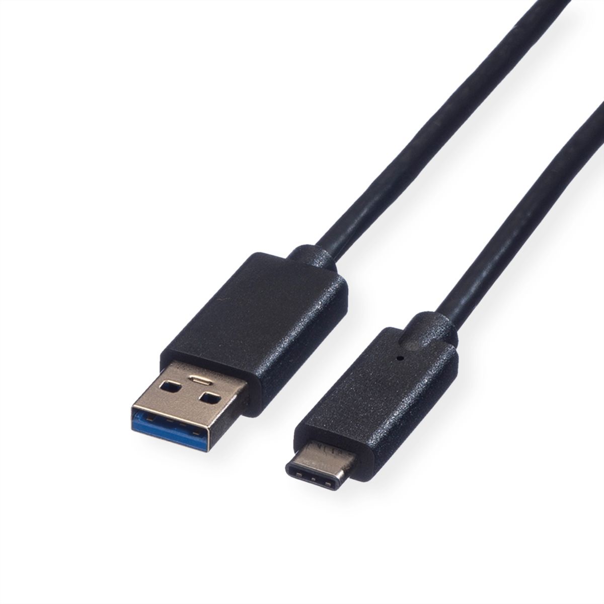 ROLINE GREEN USB 3.2 Gen 1 Kabel, USB A-C, ST/ST, schwarz, 0,5 m