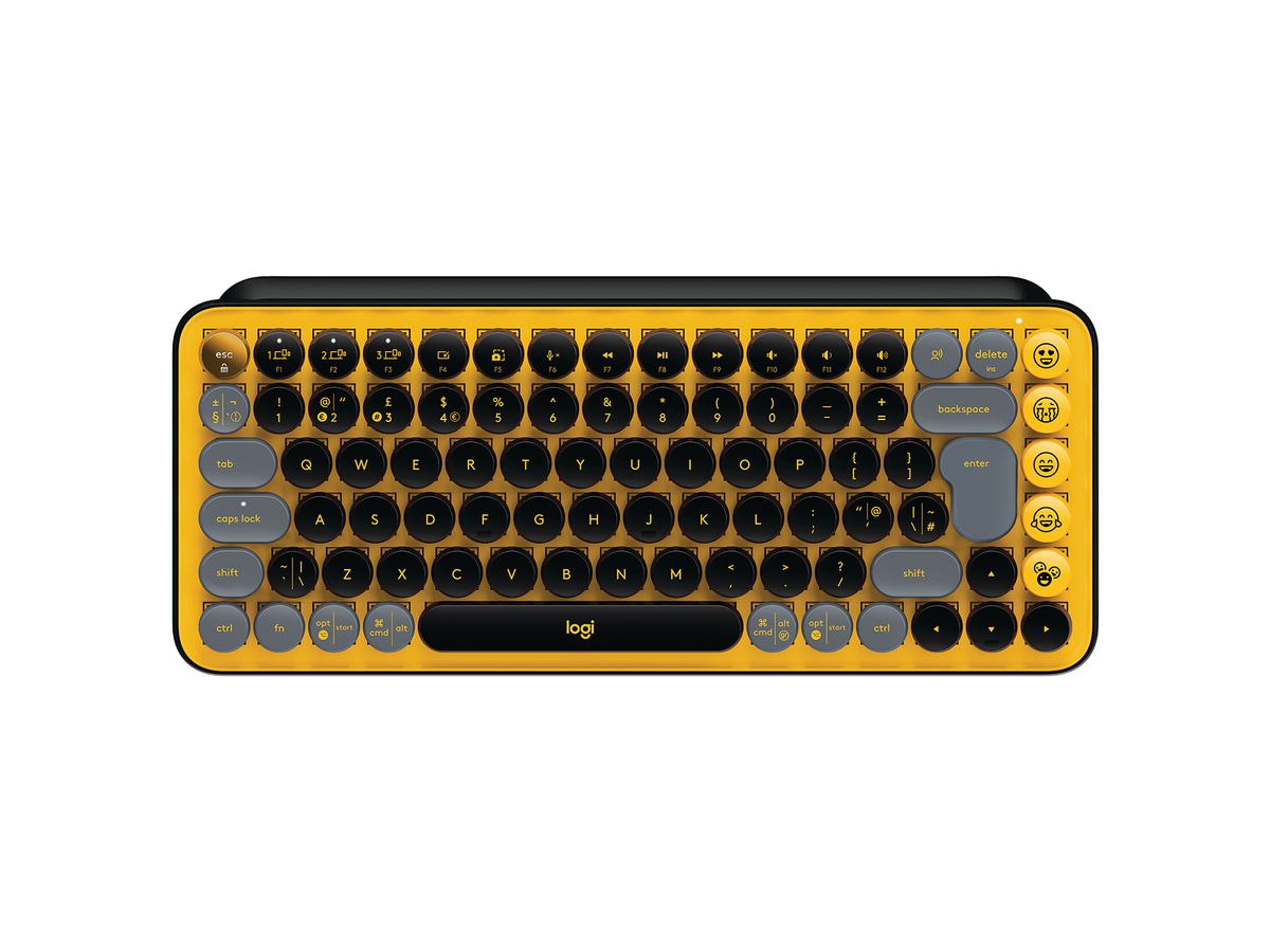 Logitech Pop Keys Tastatur RF Wireless + Bluetooth QWERTY UK Englisch Schwarz, Grau, Gelb
