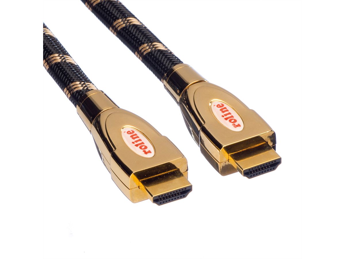ROLINE GOLD HDMI Ultra HD Kabel mit Ethernet, ST/ST, Retail Blister, 2 m