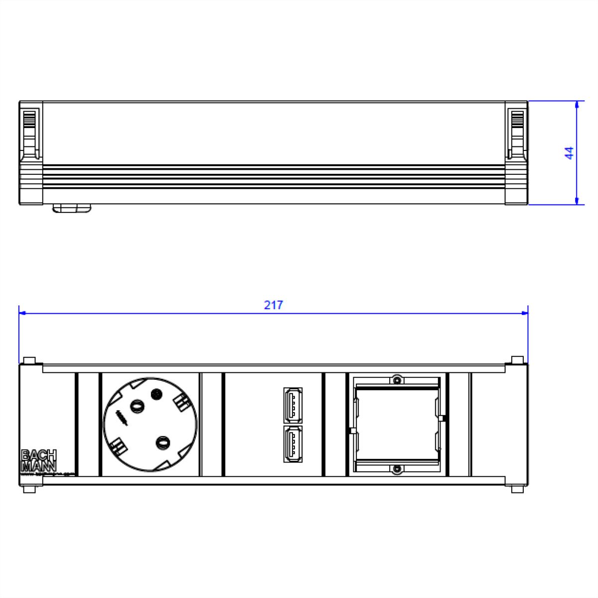 BACHMANN CONI Small 1x Schutzkontakt 1x USB Charger 1x ABD