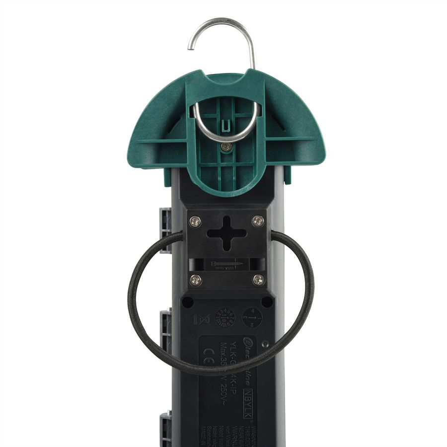 BACHMANN HOOK Outdoor 4x Schutzkontakt, Kunststoff, mit Schalter und Klappdeckeln, IP44, 4 m
