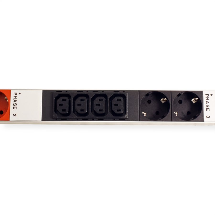 BACHMANN IT PDU ALU 0HE 12x C13 6x Schutzkontakt 3x 16A CEE rot