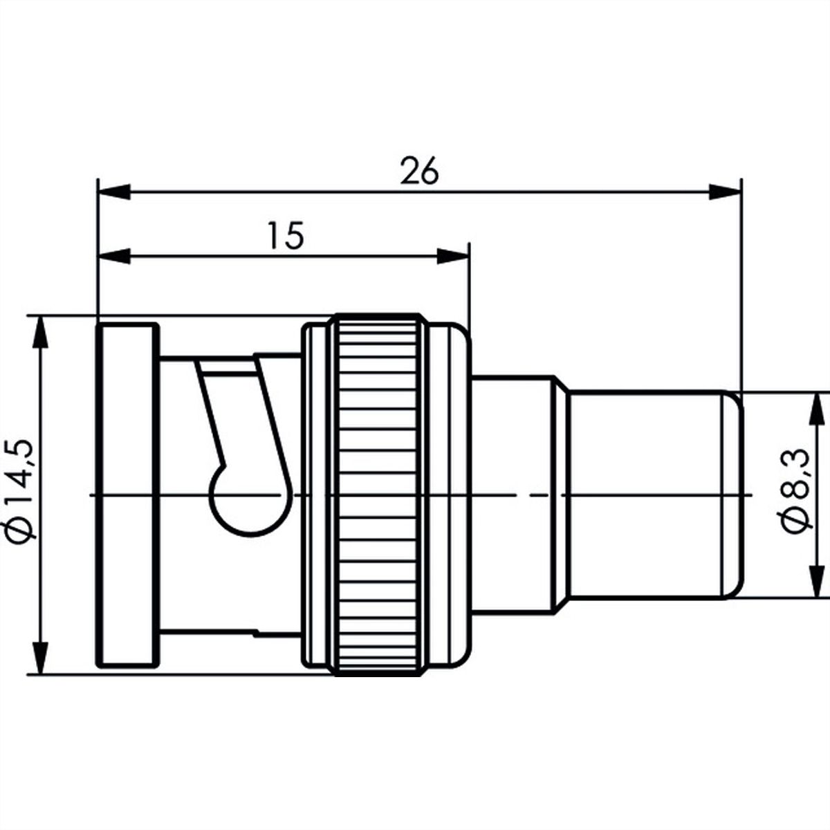 TELEGÄRTNER Adapter BNC-Stecker / Cinch-Buchse
