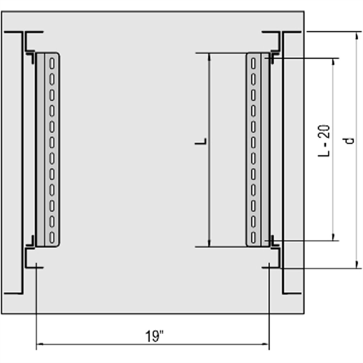 SCHROFF Gleitschiene 25 kg - GLEITSCHIENEN SATZ 900T 2STK