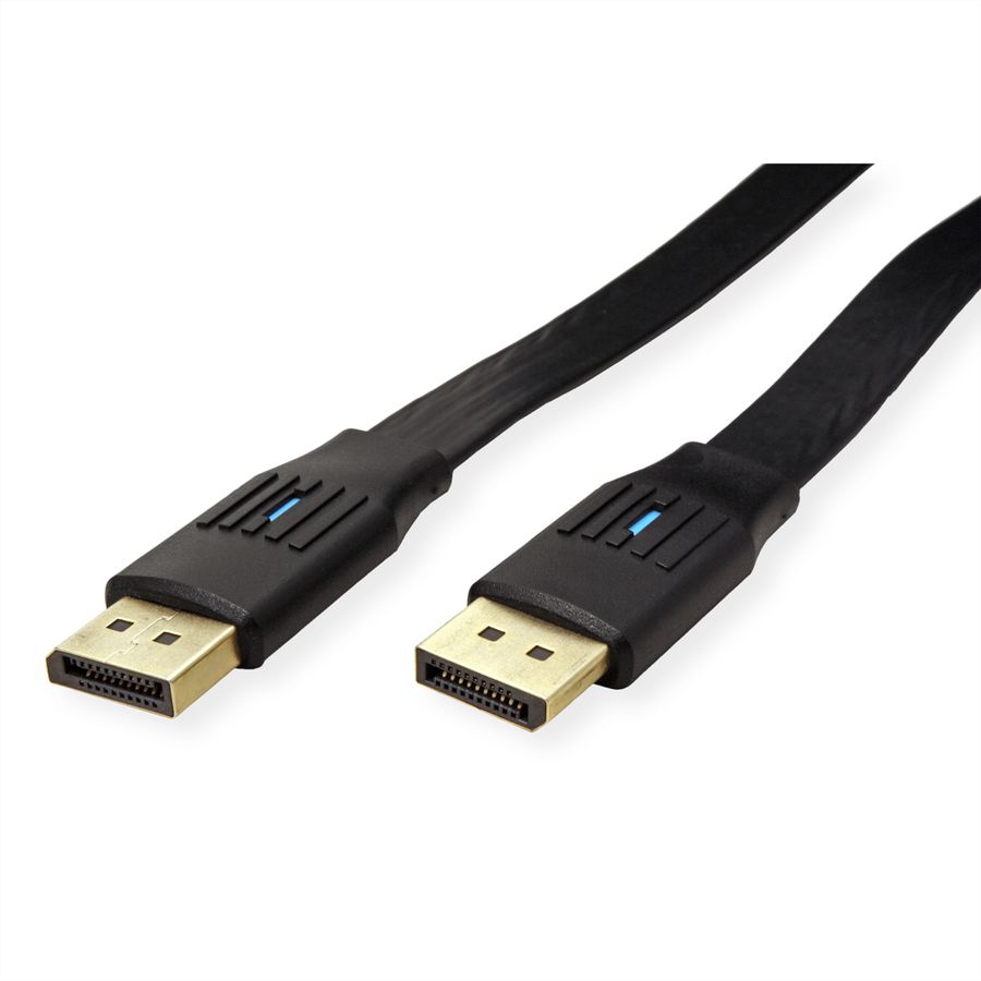VALUE DisplayPort Kabel, v1.4, flach, DP ST/ST, schwarz, 3 m