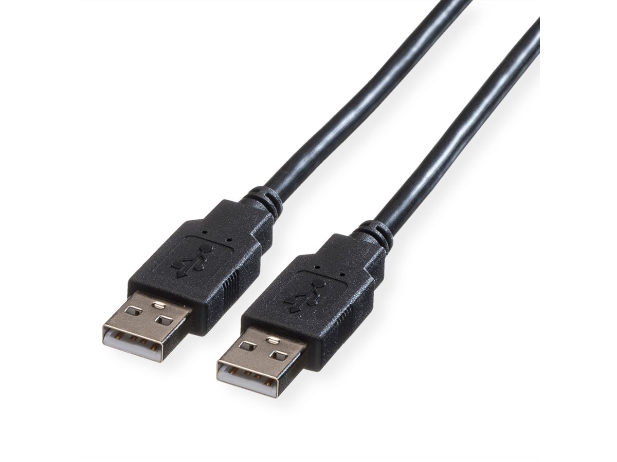 ROLINE USB 2.0 Kabel, Typ A-A, schwarz, 0,8 m