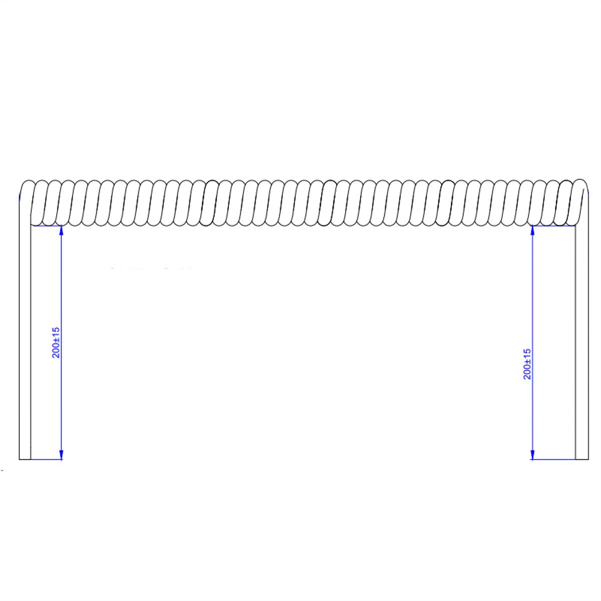 BACHMANN Wendelleitung 0,4m-1,6m ws 0,2m gerade, H05VV-F 3G1,5mm², teilw.abgemantelt AEH