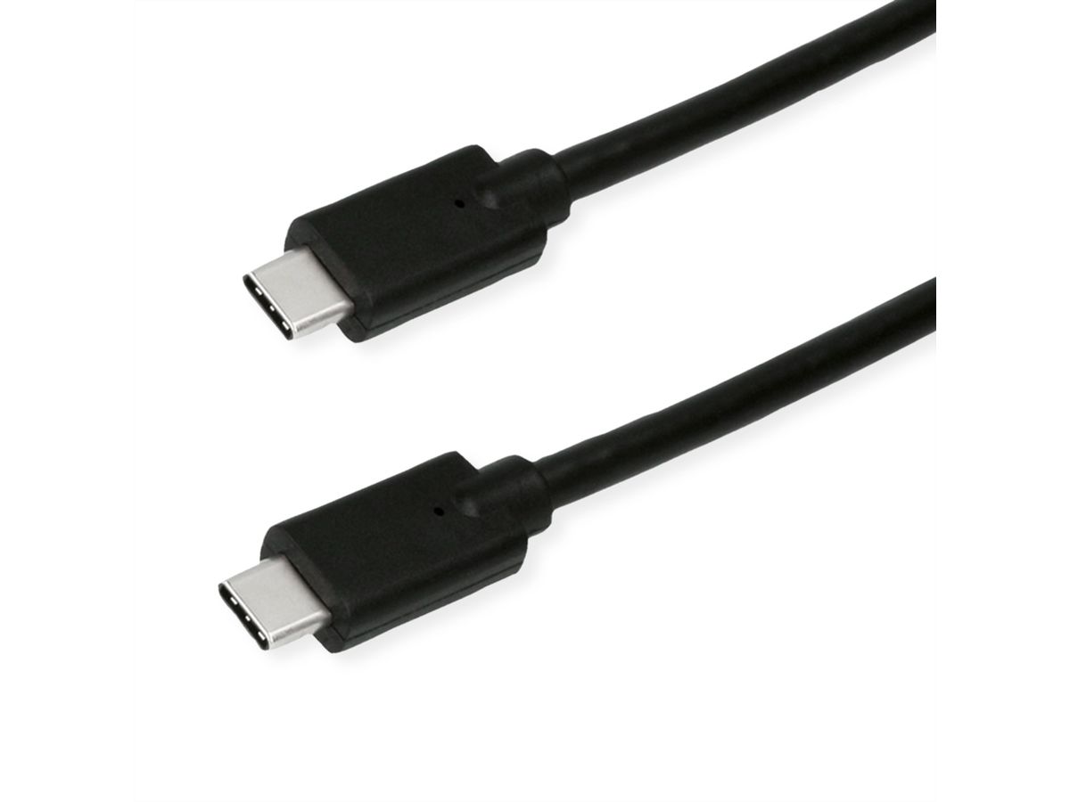 ROLINE GREEN USB 3.2 Gen 2x2 Kabel, Emark, C-C, ST/ST, 20Gbit/s, 100W, schwarz, 0,5 m