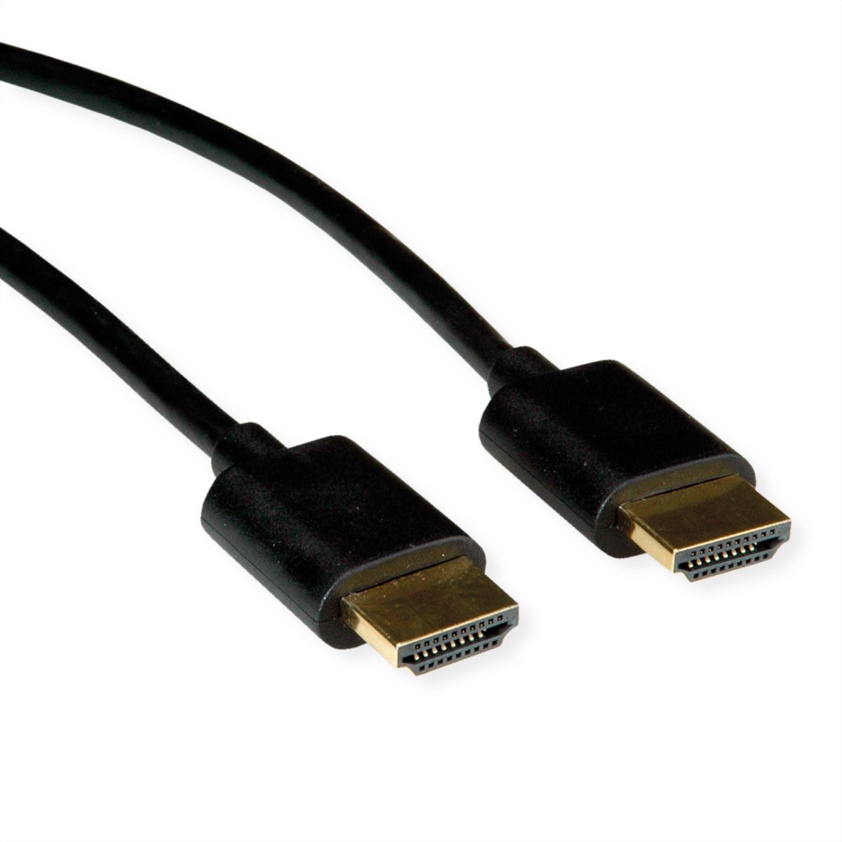 ROLINE HDMI High Speed Kabel mit Ethernet, Slim, ST-ST, schwarz, 1,5 m
