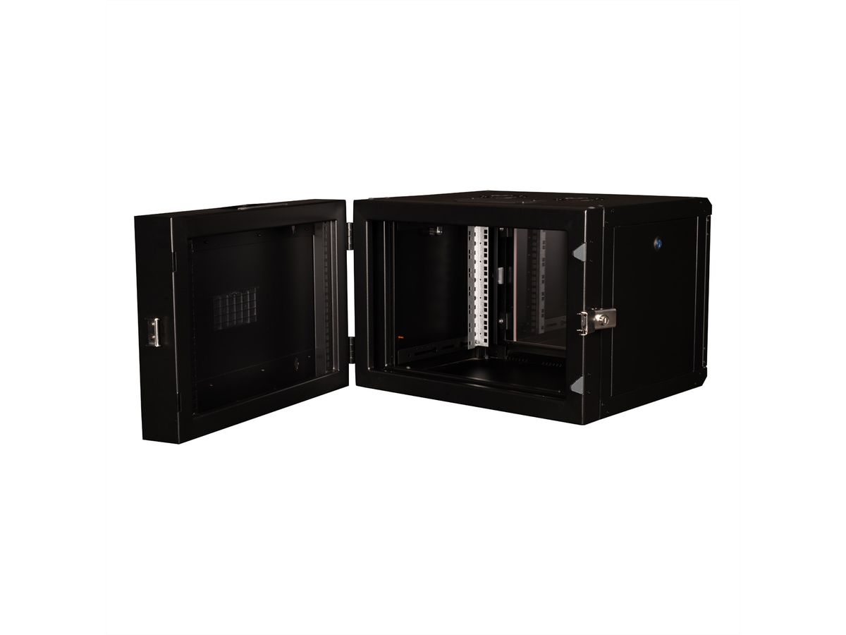 ROLINE 19-Zoll Wandgehäuse Pro 7 HE, 600x600 BxT zweiteilig schwenkbar schwarz
