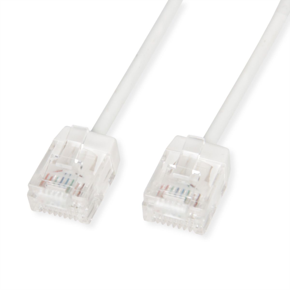 ROLINE UTP DataCenter Patchkabel Cat.6A (Class EA), LSOH, slim, extra kurzer Stecker, weiß, 5 m