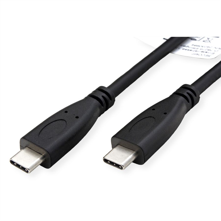 ROLINE RM USB 3.2 Gen 2 Kabel, USB C-C, ST/ST, 4K UHD-1, 10Gbit/s, Emark, 100W, schwarz, 1 m