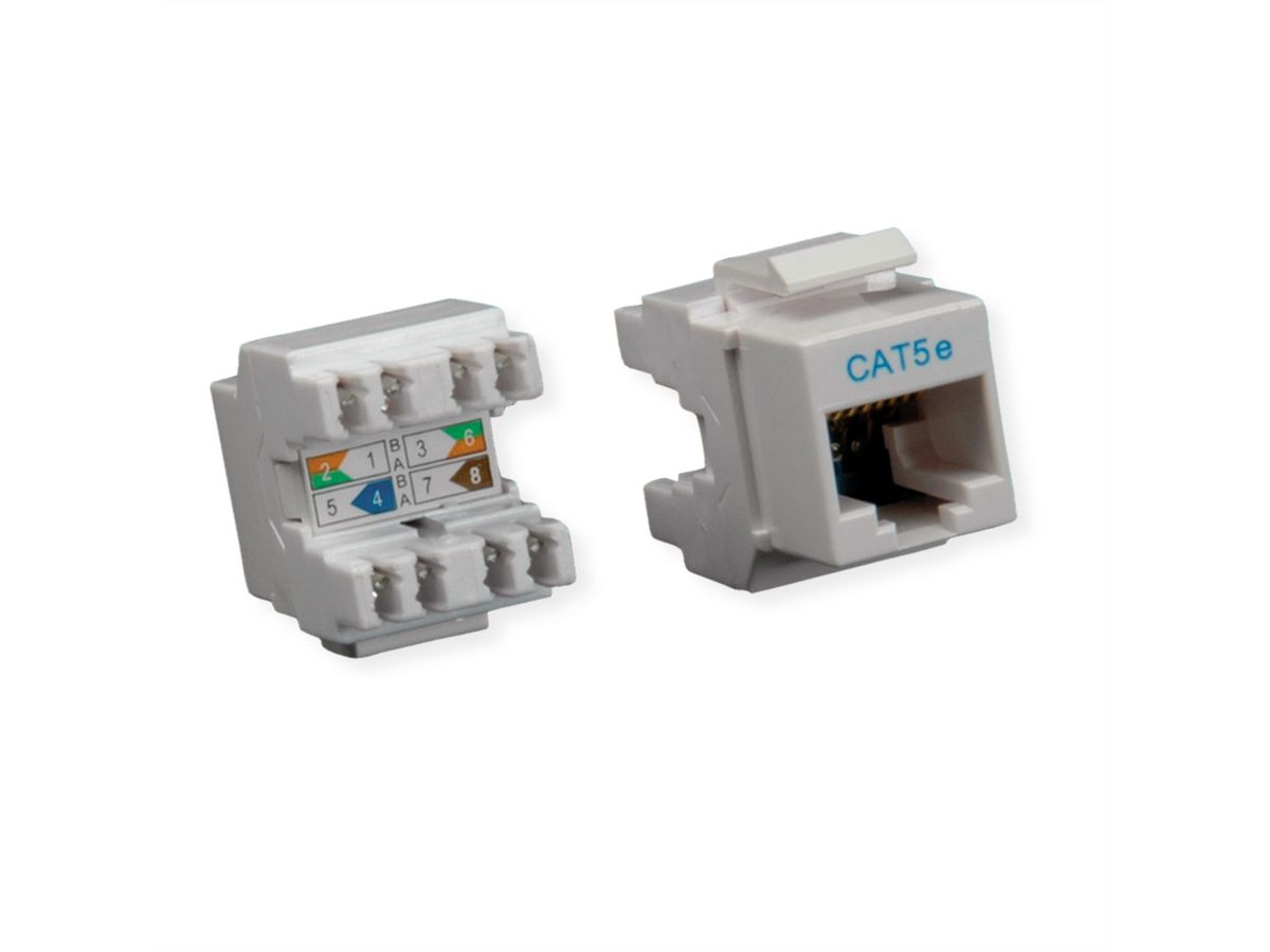 ROLINE Kat.5e (Class D) Keystone, RJ-45, ungeschirmt, lichtgrau