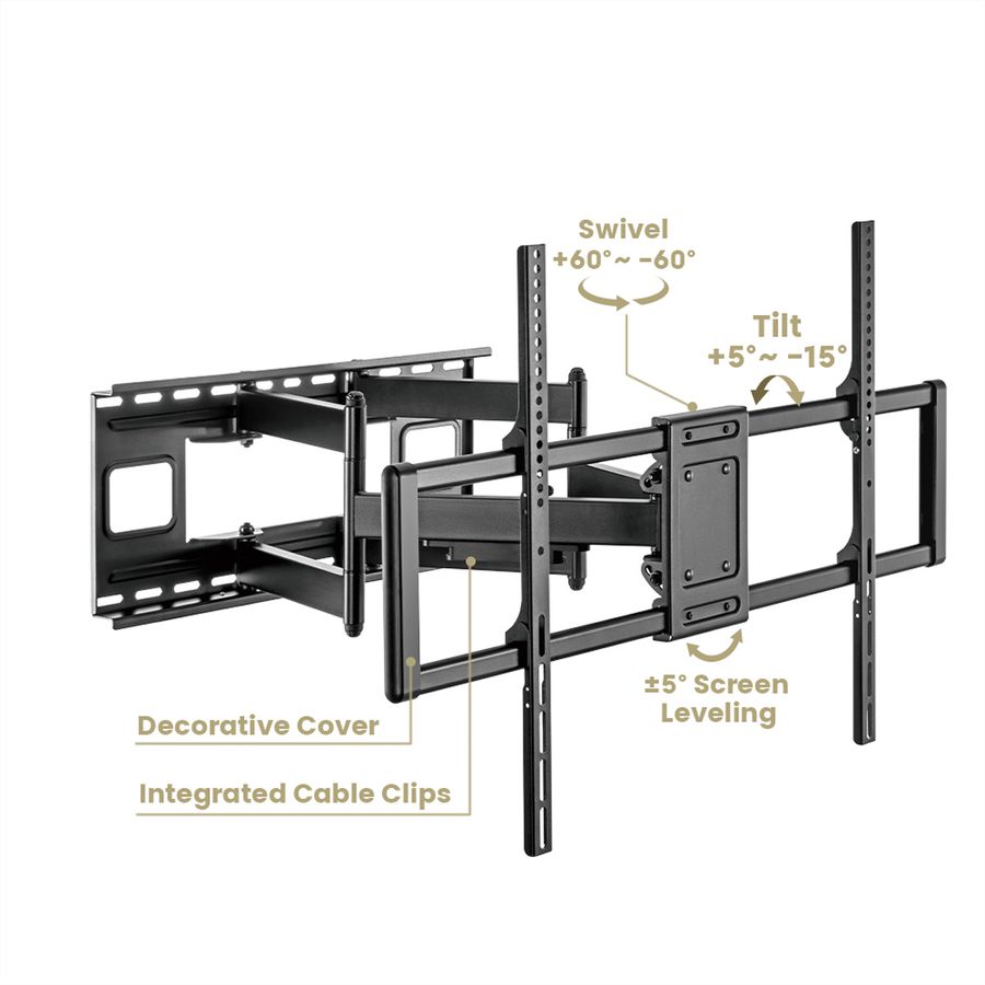 VALUE TV-Wandhalterung, flexibel, 60-120 Zoll, bis 120 kg
