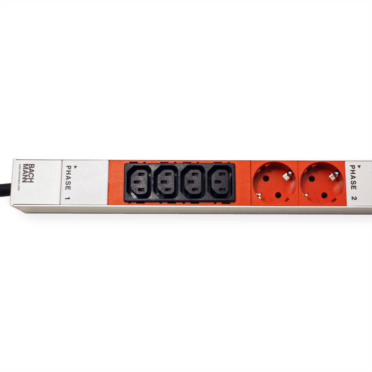 BACHMANN IT PDU ALU 0HE 12x C13 6x Schutzkontakt 3x 16A CEE rot