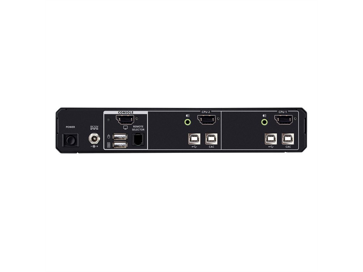 ATEN CS1182DPH4C 2-Port USB 5K DP/HDMI Universal Secure KVM Switch mit CAC, Single Display