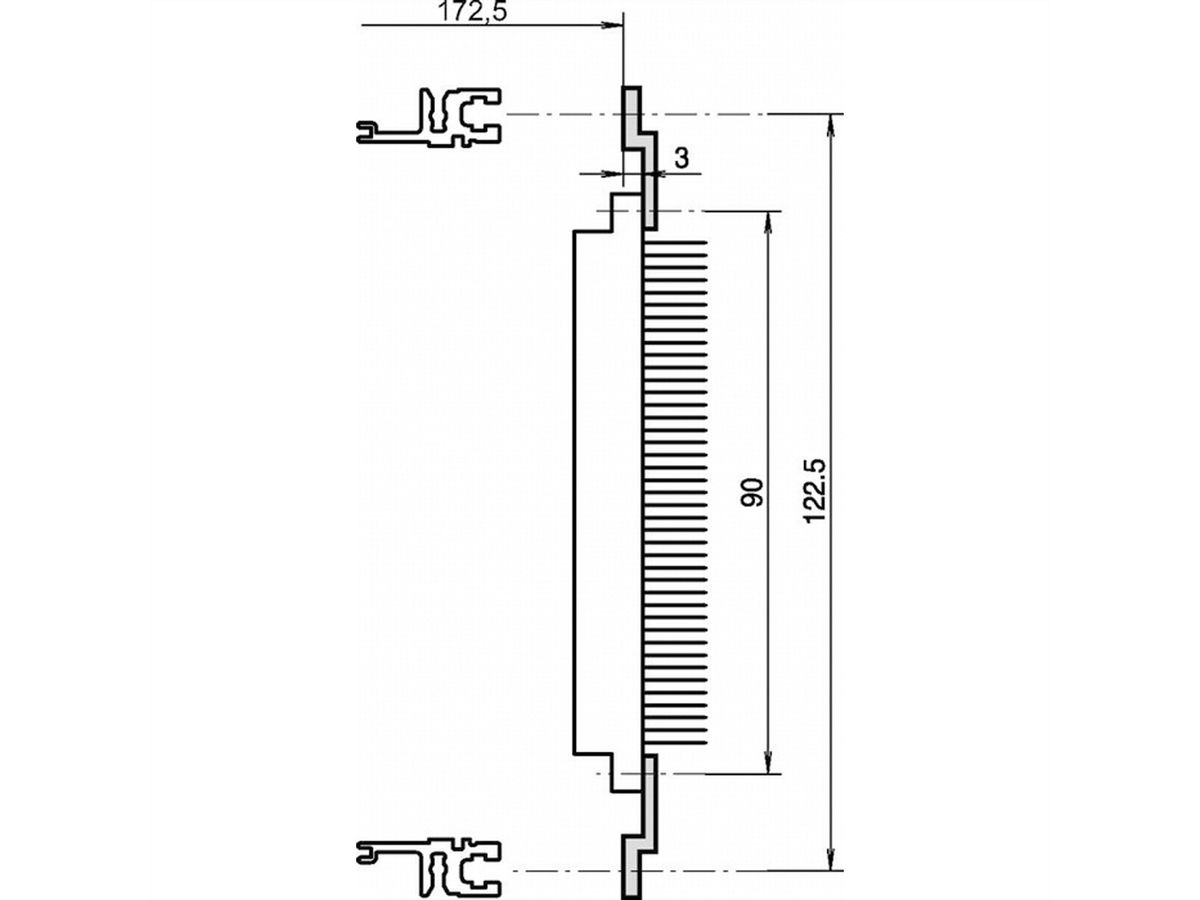SCHROFF Z-Schiene für Steckverbinder nach EN 60603-2 (DIN 41612) - Z-SCHIENE 28TE F.DIN41612