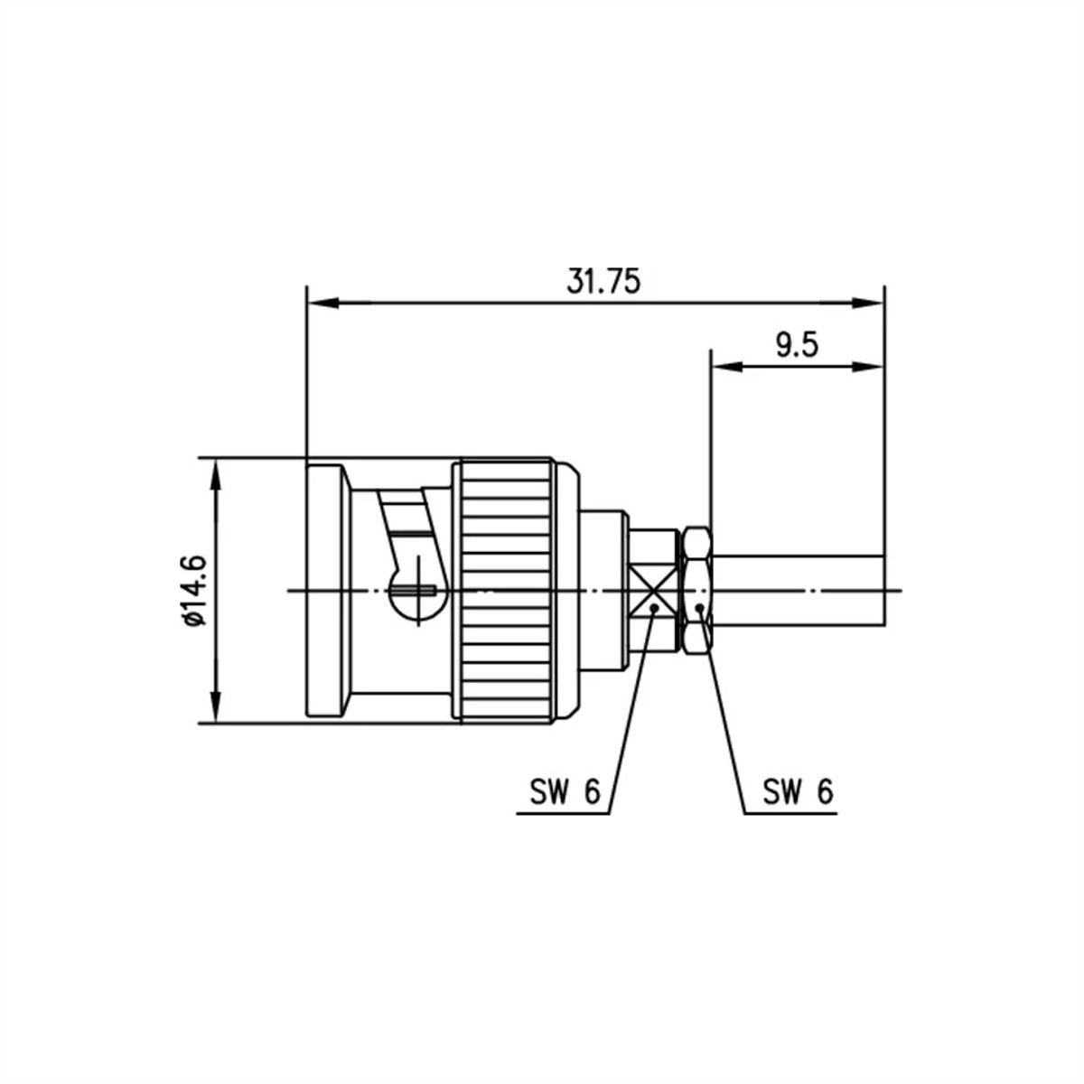 TELEGÄRTNER BNC-Crimpstecker 50 Ohm, Crimp G3, für RG-178B/U