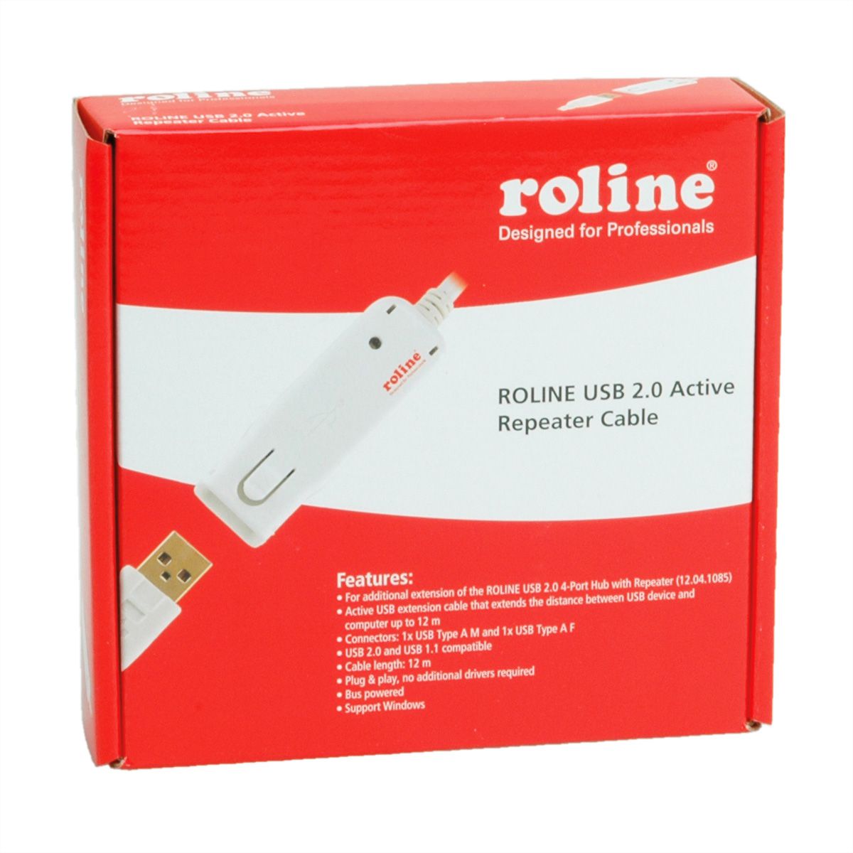 ROLINE USB 2.0 Aktives Repeater Kabel (nur für 12.04.1085), 12 m