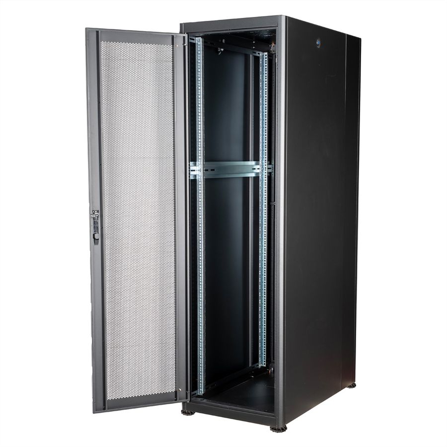ROLINE 19-Zoll Serverschrank Basic 42 HE, 600x1000 BxT perforiert schwarz
