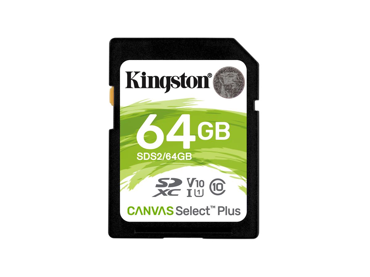 Kingston Technology 64GB SDXC Canvas Select Plus 100R C10 UHS-I U1 V10