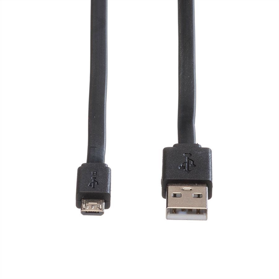 ROLINE USB 2.0 Kabel, USB A ST - Micro USB B ST, schwarz, 1 m