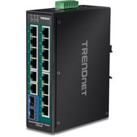 TRENDnet TI-PG162 16-Port PoE+ Switch DIN-Rail Industrial Gigabit