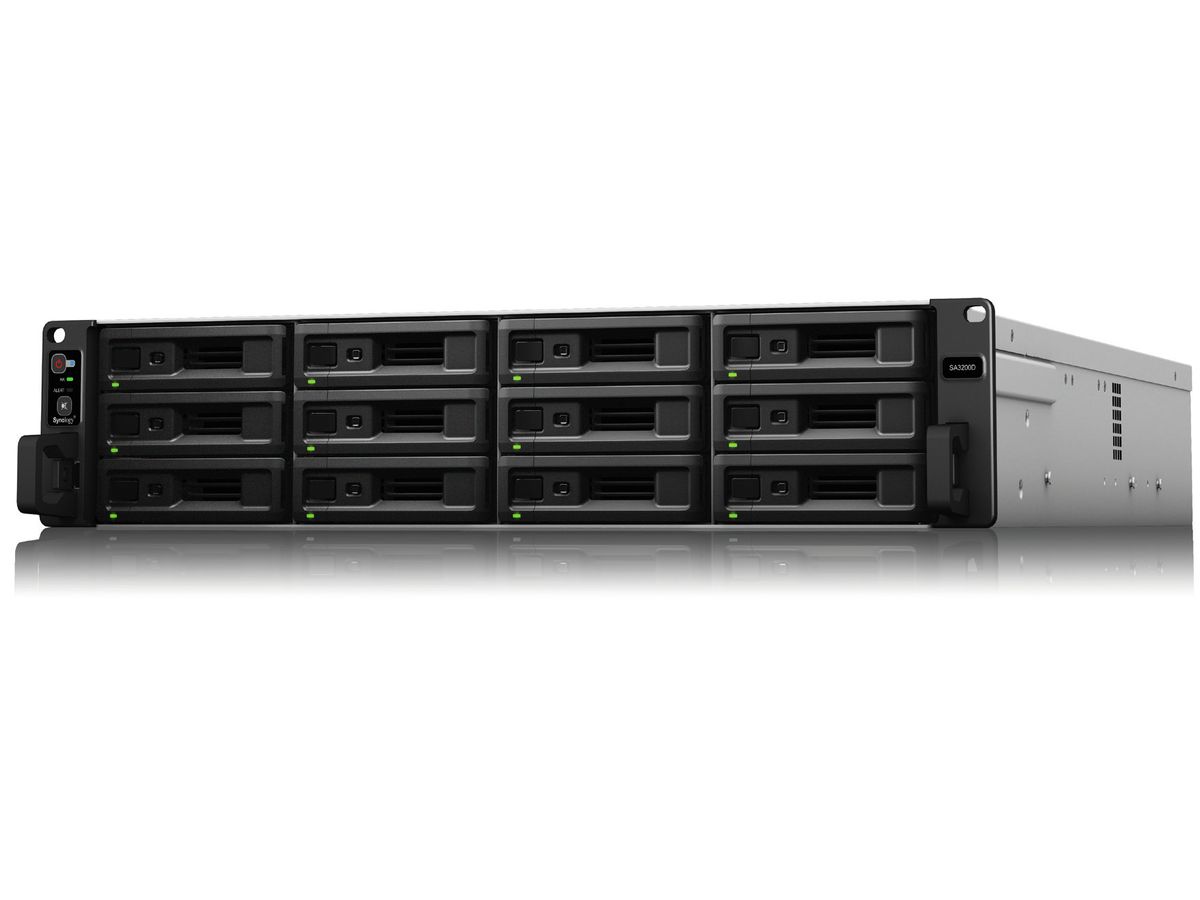Synology RackStation SA3200D NAS & Speicherserver Rack (2U) Eingebauter Ethernet-Anschluss Schwarz, Grau D-1521