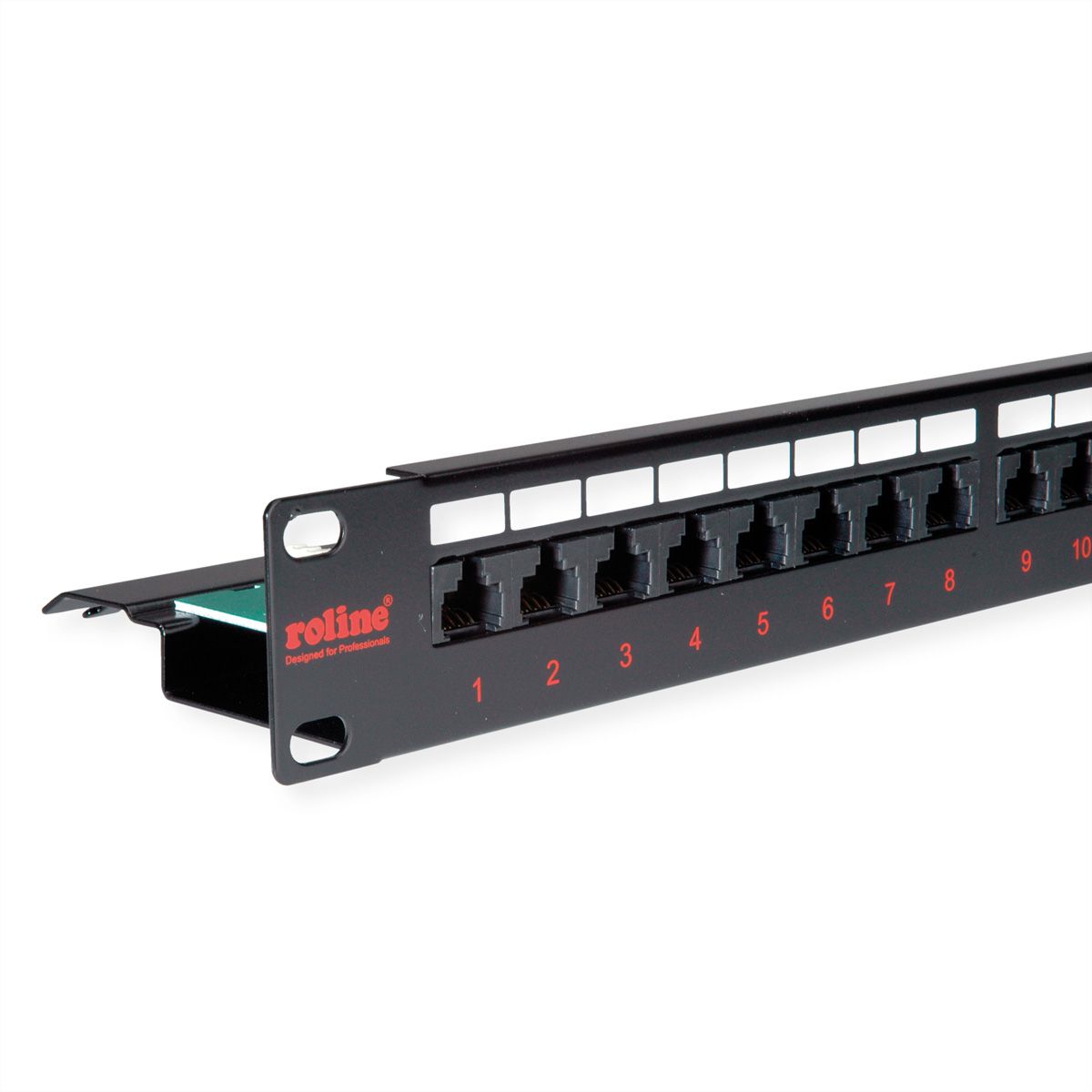 ROLINE Cat.6 (Class E) 19-Zoll-Patchpanel, 24P, ungeschirmt, schwarz