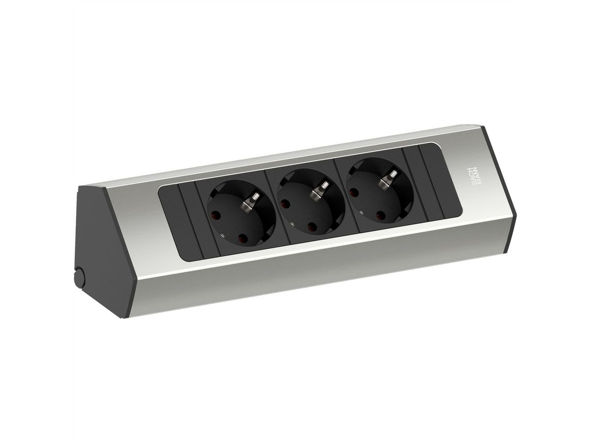 BACHMANN CASIA2 3xCEE7/3 2,0m AEH Edelstahl-Optik