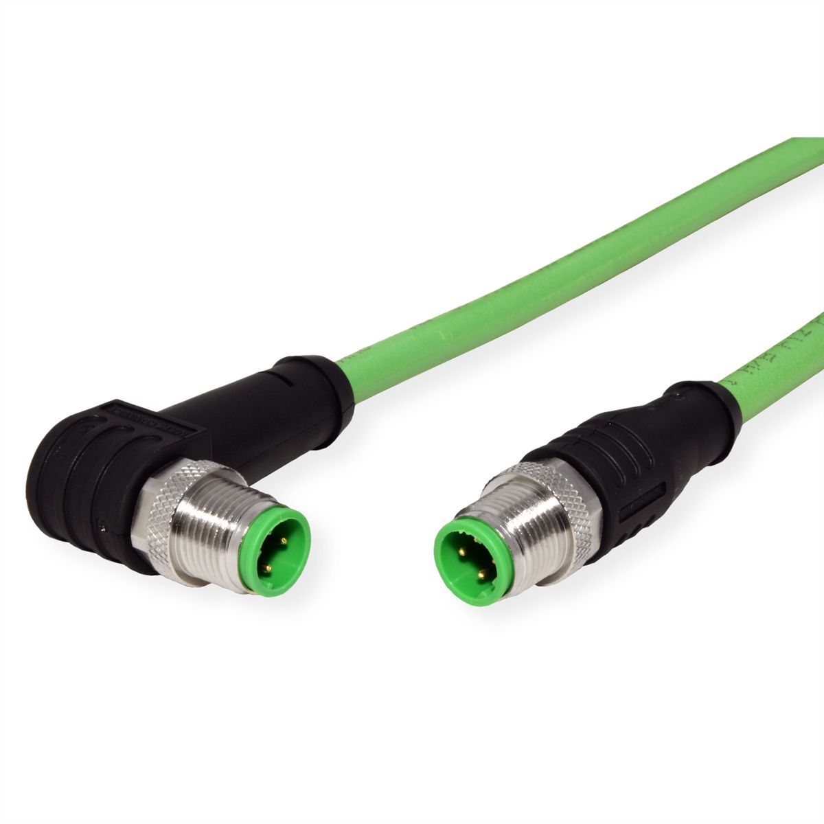 METZ CONNECT Verbindungsleitung M12 ST-M12 ST, 4-pol D-kodiert, gewinkelt-gerade, 10 m