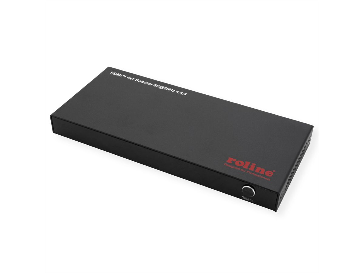 ROLINE 8K HDMI Switch, 4-fach, mit IR-Fernbedienung