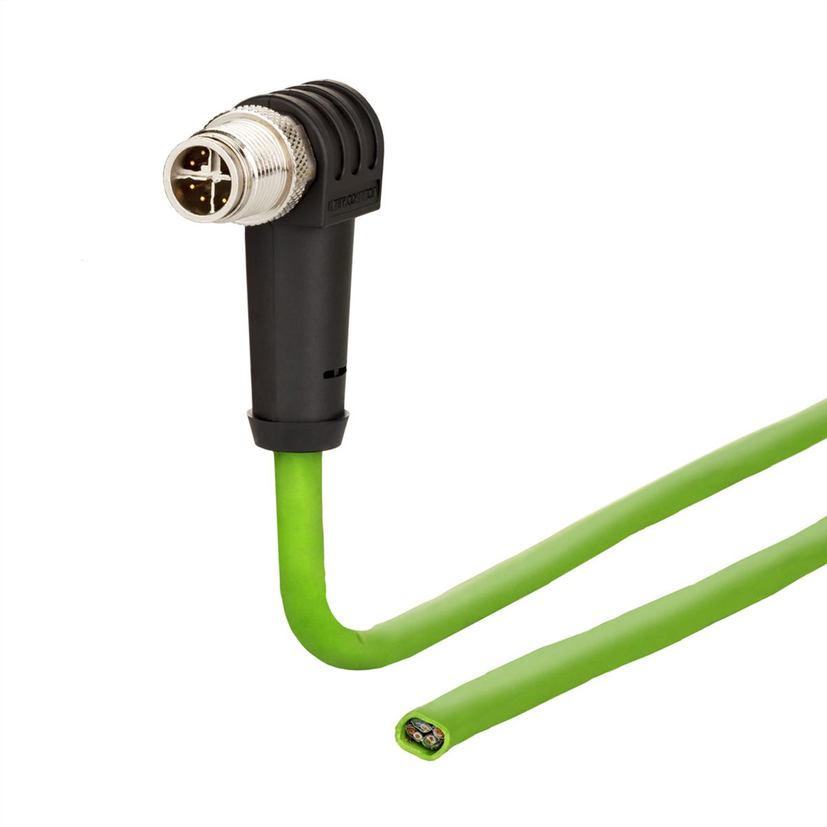 METZ CONNECT Anschlussleitung M12 Stecker 8-polig X-kodiert, gewinkelt, 1 m