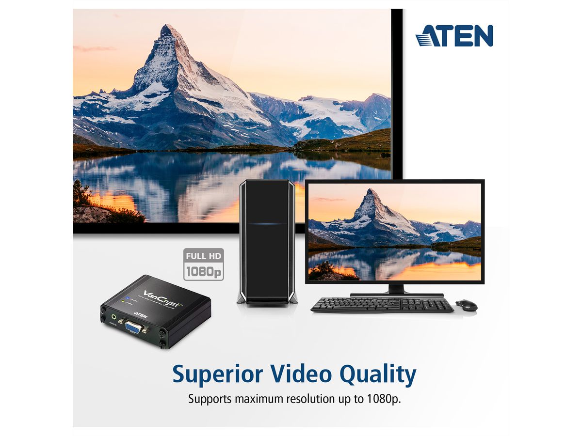 ATEN VC180 VGA zu HDMI Audio/Video Converter