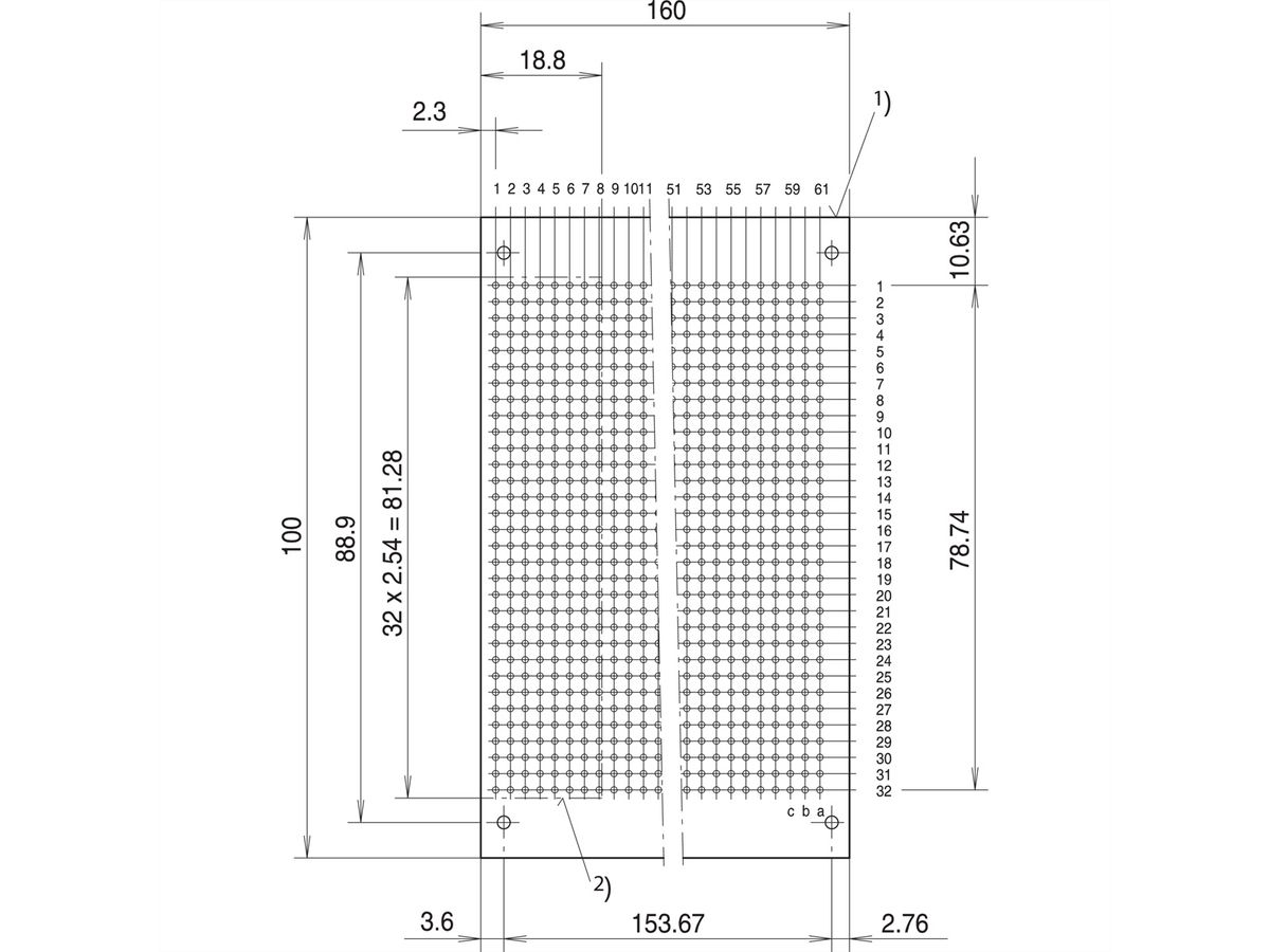 SCHROFF Doppel-LED, kurze Bauform, x 3,2 mm - LED 3.2 GN/GN 2MA 1.EBENE