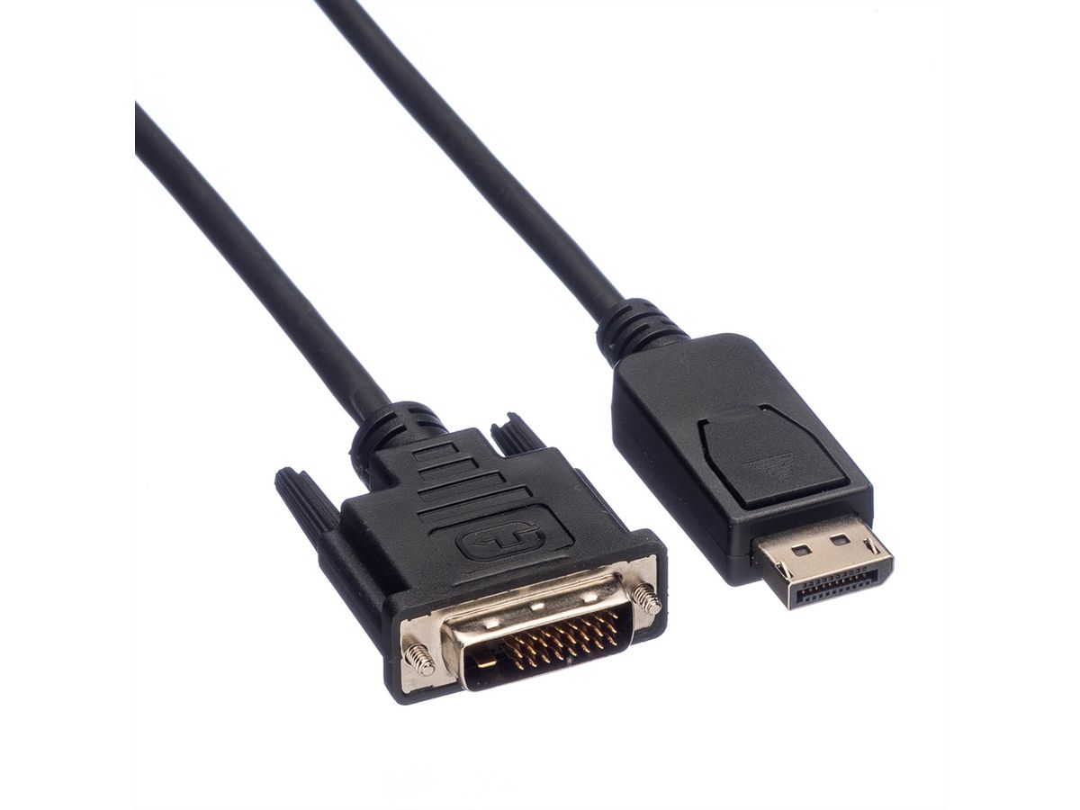 VALUE DisplayPort Kabel DP ST - DVI (24+1) ST, LSOH, schwarz, 1 m