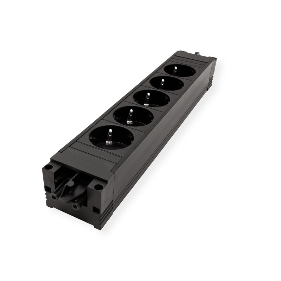 BACHMANN STEP BASE Schutzkontakt, 5x CEE7/3, schwarz