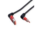 ROLINE USB 2.0 Kabel, Typ-C - Typ-A, ST/ST, 360° Rotation, schwarz / rot, 2 m