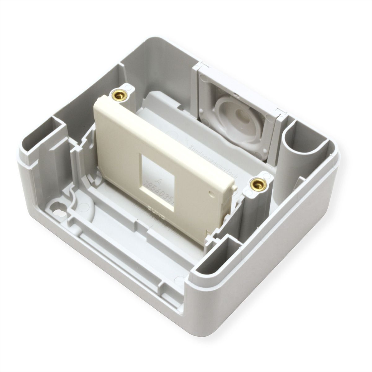 TELEGÄRTNER Gehäuse AP IP44, mit Mont-Einsatz für AMJ-Modul
