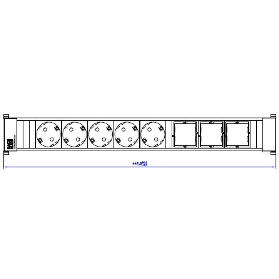 BACHMANN CONFERENCE TOP FRAME X-Large Einsatz 5x Schutzkontakt 3x ABD