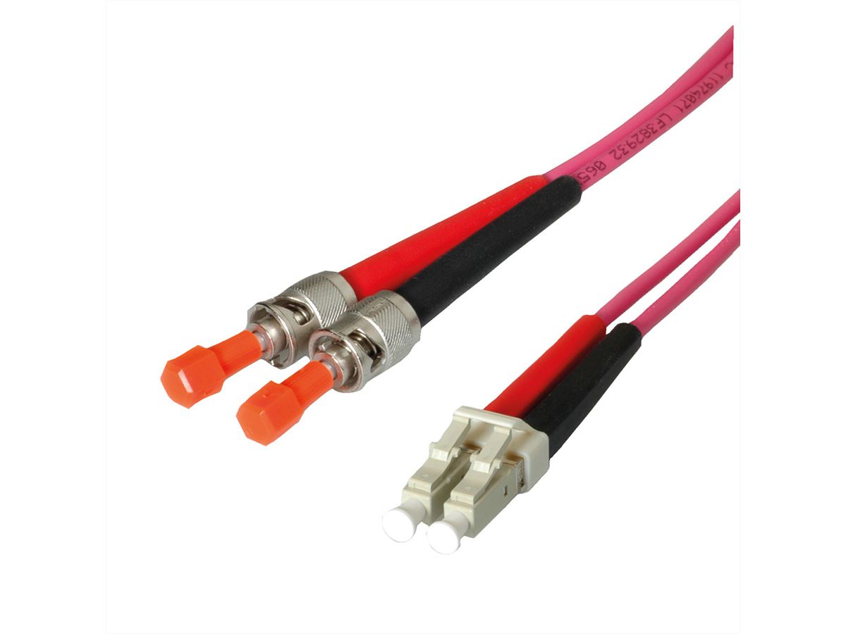 LEONI LWL-Kabel duplex 50/125µm OM4, Suhner LC/ST, 3 m