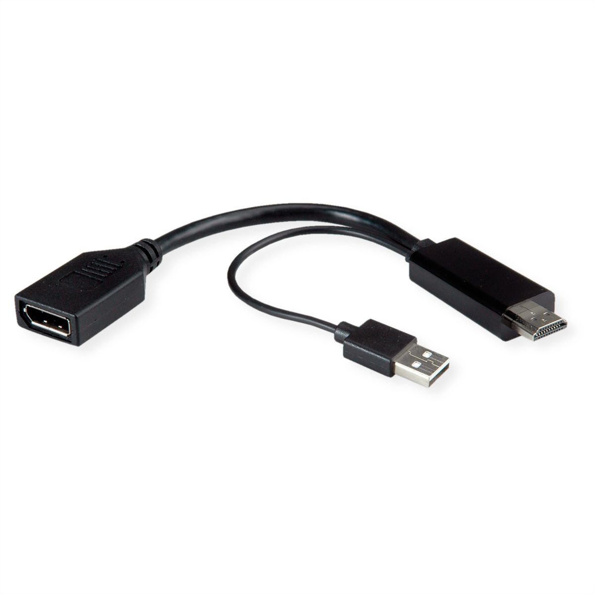 ROLINE 4K HDMI - DisplayPort-Adapter, v1.2, HDMI ST - DP BU, Aktiv
