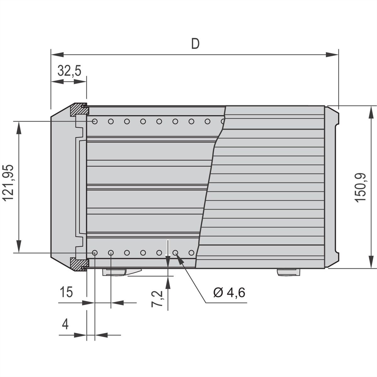 SCHROFF Komplettgehäuse, ungeschirmt - PROPAC PRO GEH.3HE 84TE 446T