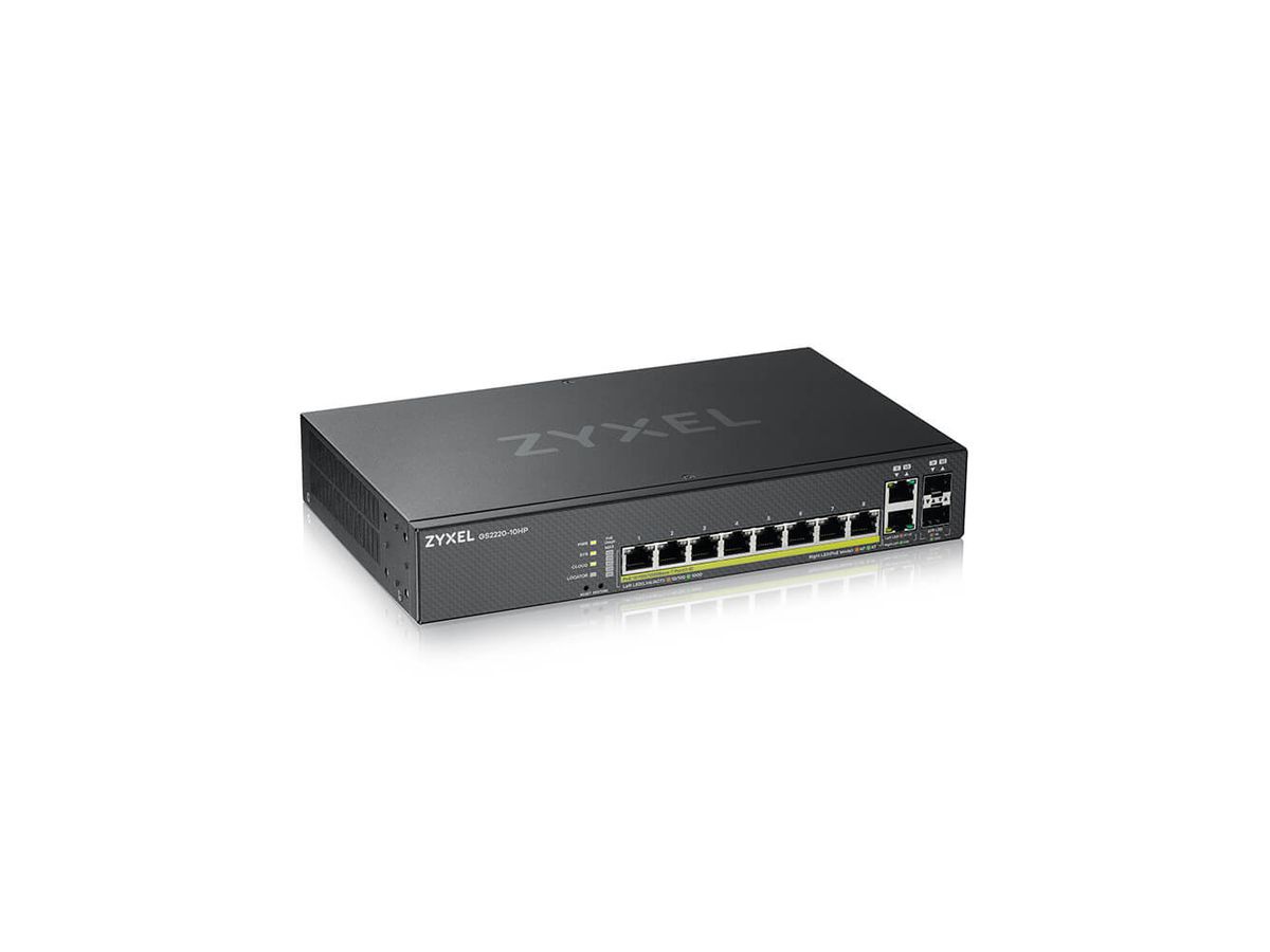 Zyxel GS2220-10HP-EU0101F Netzwerk-Switch Managed L2 Gigabit Ethernet (10/100/1000) Power over Ethernet (PoE) Schwarz