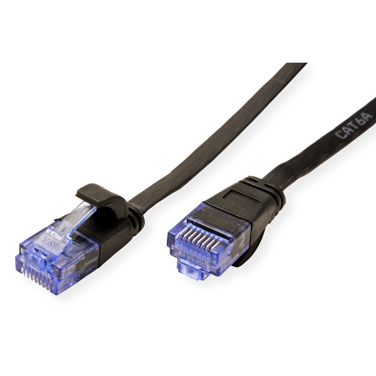 VALUE Patchkabel Cat.6A (Class EA) UTP, extra-flach, schwarz, 2 m
