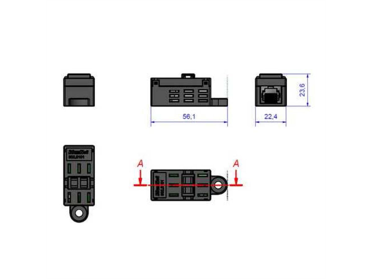 BACHMANN BlueNet 2 Temp. & Luftfeuchtigk, Sensor inkl. Anschlussleitung 2m CAT5e