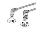ROLINE USB 2.0 Kabel, Typ-C - Typ-A, ST/ST, 360° Rotation, schwarz / rot, 2 m