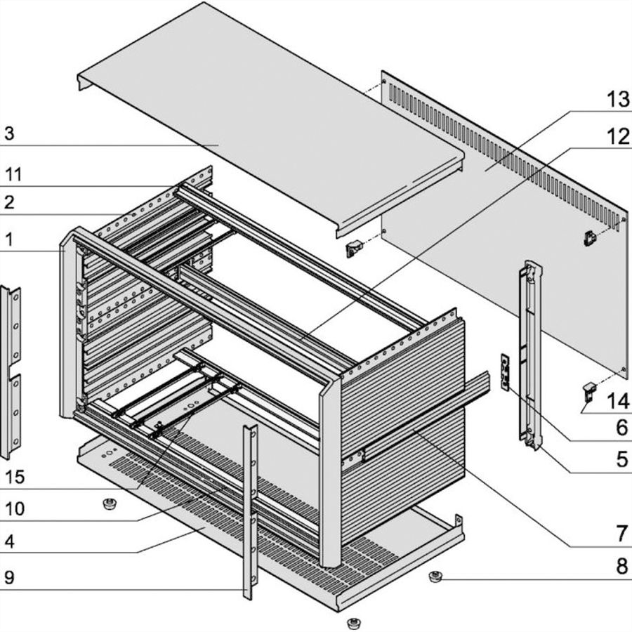SCHROFF Komplettgehäuse, ungeschirmt - PROPAC PRO GEH.3HE 84TE 266T
