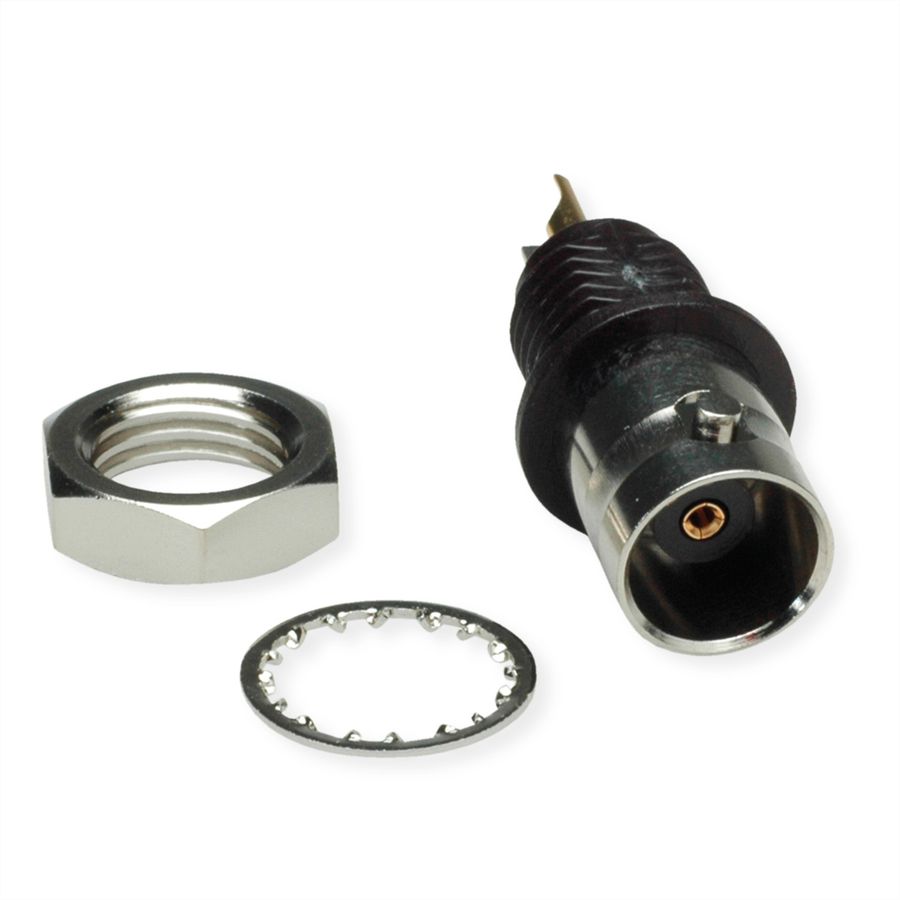TELEGÄRTNER BNC-Einbaubuchse 50 Ohm, mit Isolierflansch schwarz